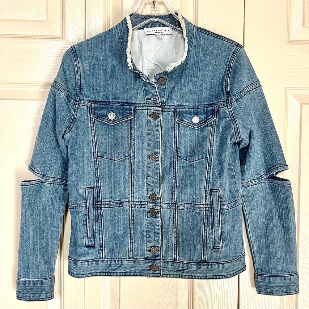 Current Air Demin Jean Jacket with Cutout Elbows